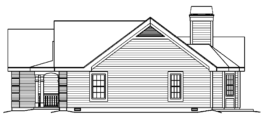 Home Plan Right Elevation of this 3-Bedroom,1580 Sq Ft Plan -138-1217