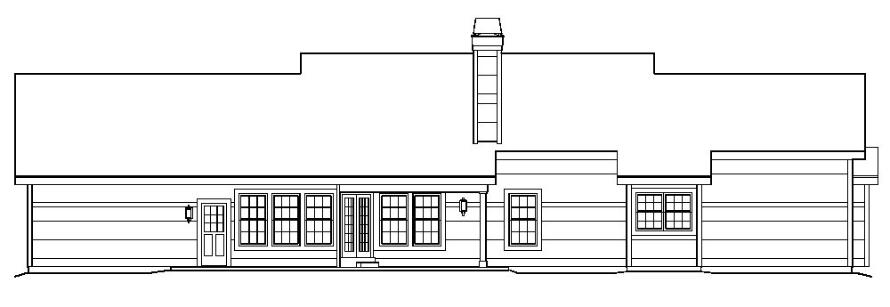 Home Plan Rear Elevation of this 3-Bedroom,1814 Sq Ft Plan -138-1219