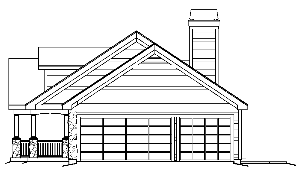 Home Plan Right Elevation of this 3-Bedroom,1814 Sq Ft Plan -138-1219