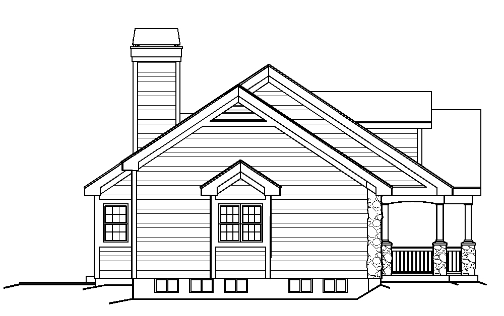 Home Plan Left Elevation of this 3-Bedroom,1814 Sq Ft Plan -138-1219