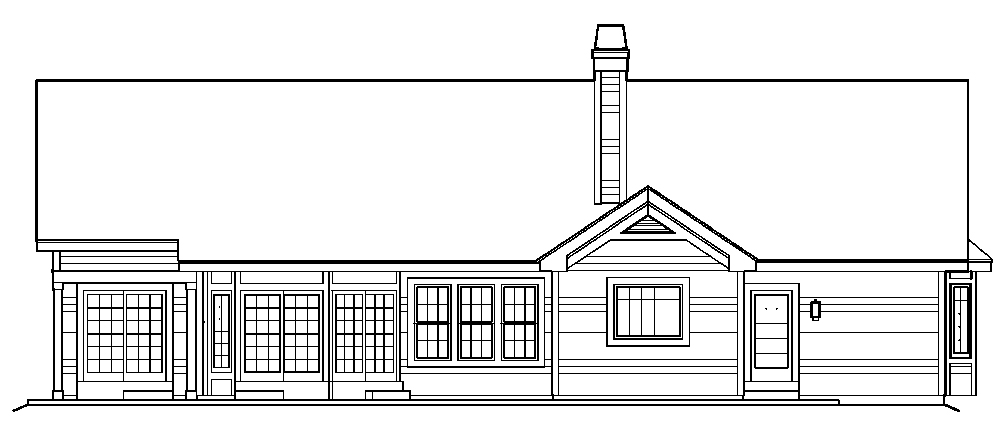 Home Plan Rear Elevation of this 4-Bedroom,2154 Sq Ft Plan -138-1220