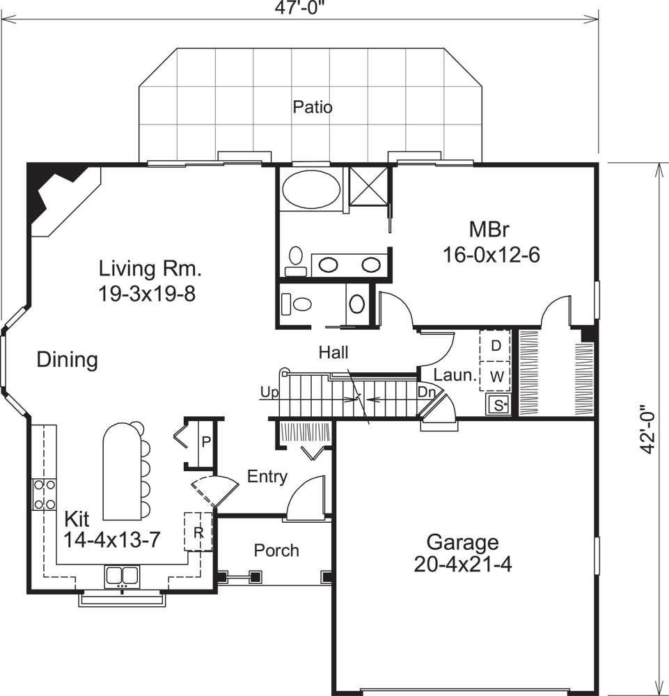 Floor Plan First Story of Country Plan #138-1222