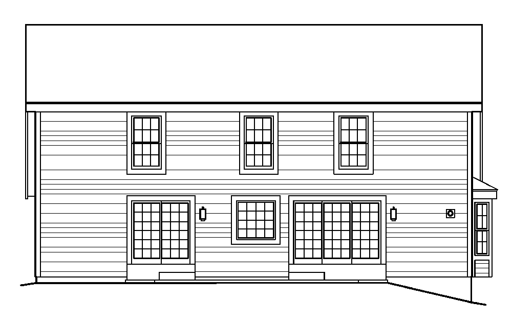 Home Plan Rear Elevation of this 4-Bedroom,2121 Sq Ft Plan -138-1222