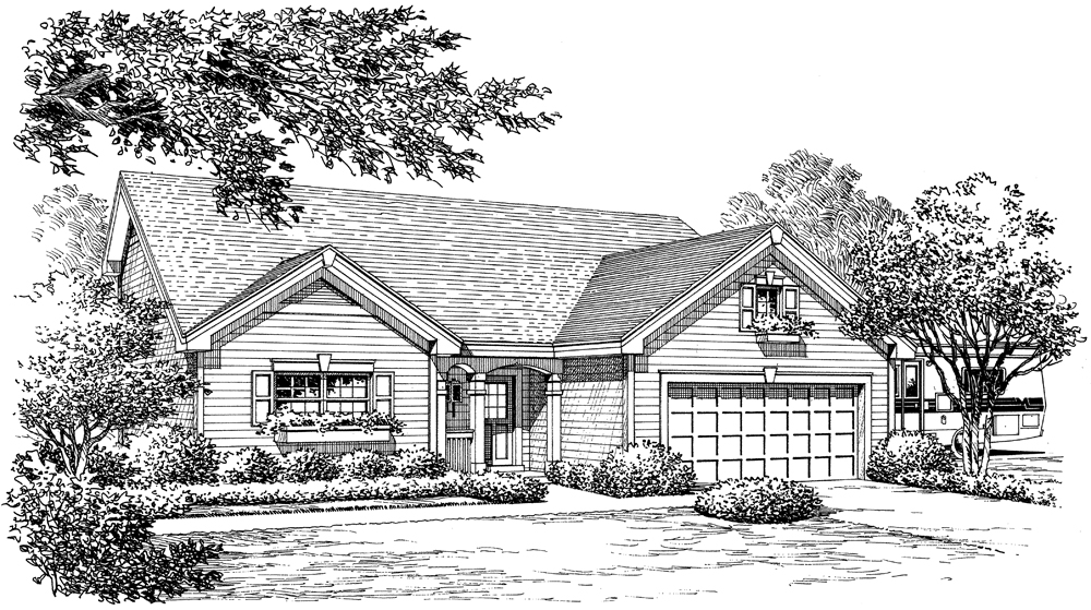 Front View of this 4-Bedroom, 2121 Sq Ft Plan - 138-1222