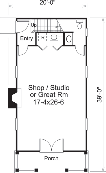 Floor Plan First Story of Cottage Plan #138-1224