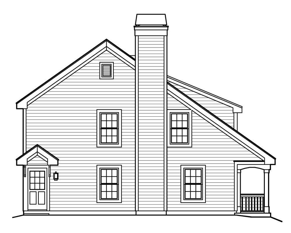 Home Plan Left Elevation of this 2-Bedroom,1131 Sq Ft Plan -138-1224