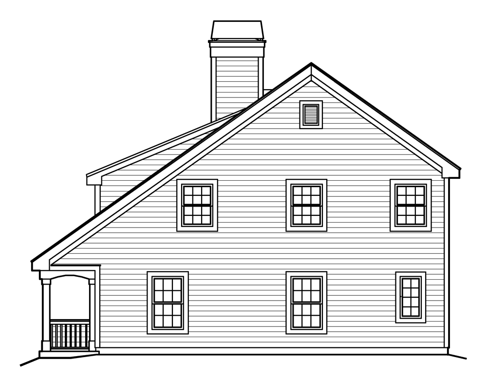 Home Plan Right Elevation of this 2-Bedroom,1131 Sq Ft Plan -138-1224