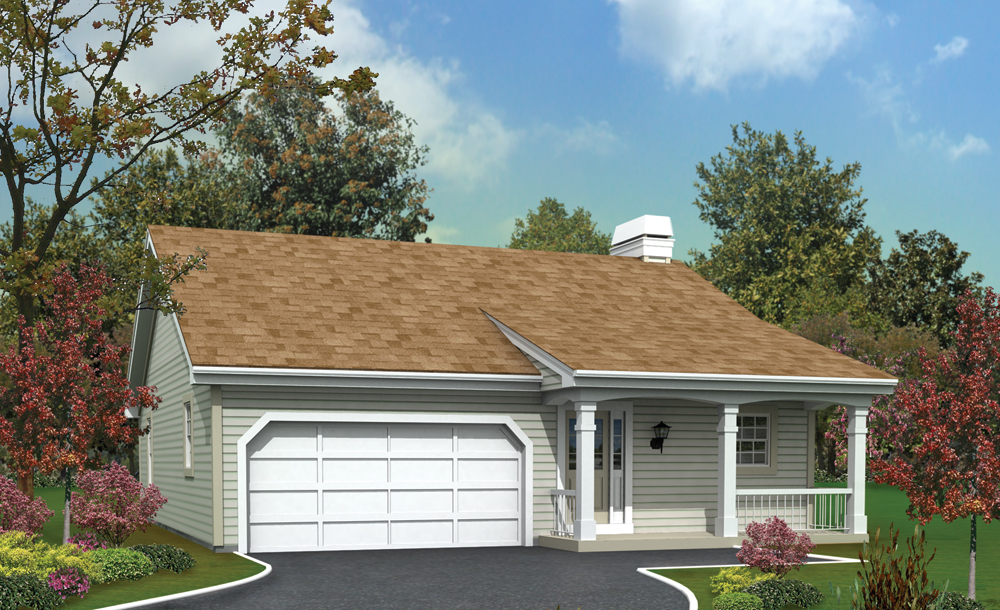 Front elevation of Ranch home (ThePlanCollection: House Plan #138-1225)