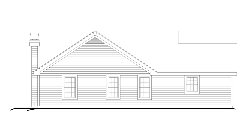Home Plan Left Elevation of this 3-Bedroom,1140 Sq Ft Plan -138-1226