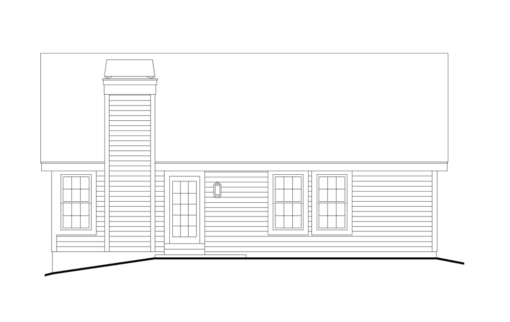 Home Plan Rear Elevation of this 3-Bedroom,1140 Sq Ft Plan -138-1226