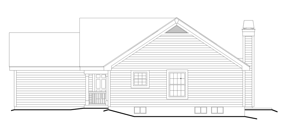 Home Plan Right Elevation of this 3-Bedroom,1140 Sq Ft Plan -138-1226