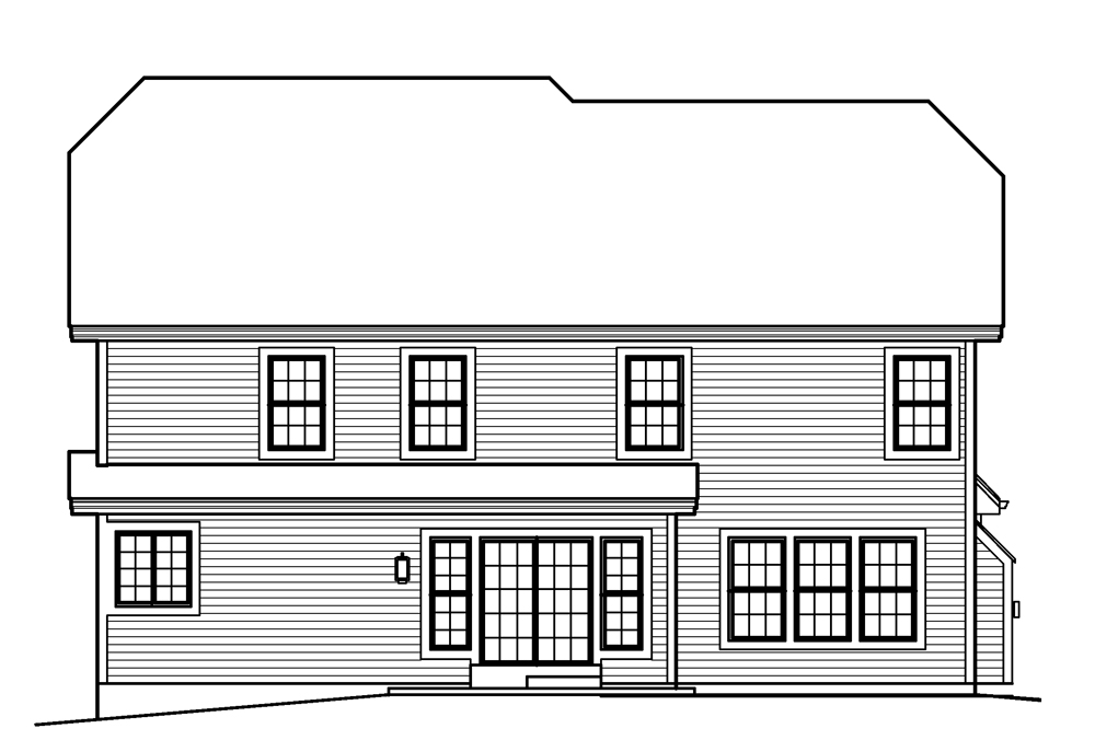 Home Plan Rear Elevation of this 4-Bedroom,3269 Sq Ft Plan -138-1227