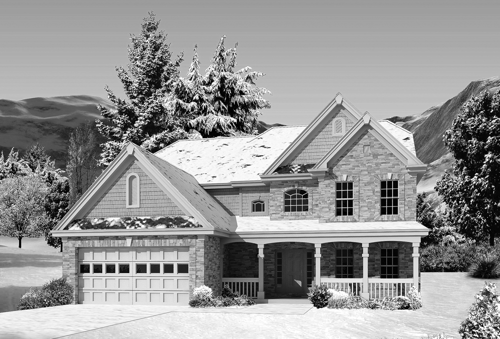 Front View of this 4-Bedroom, 3269 Sq Ft Plan - 138-1227