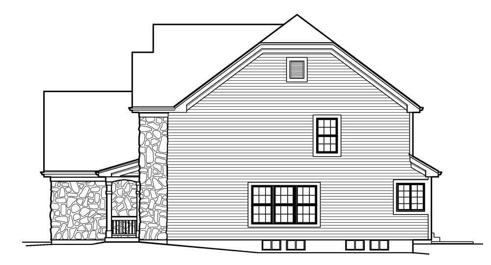Home Plan Right Elevation of this 4-Bedroom,3269 Sq Ft Plan -138-1227