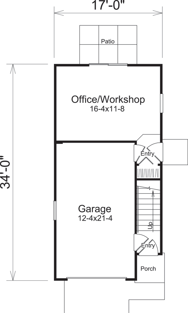 Floor Plan First Story of Garage w/Apartments Plan #138-1231