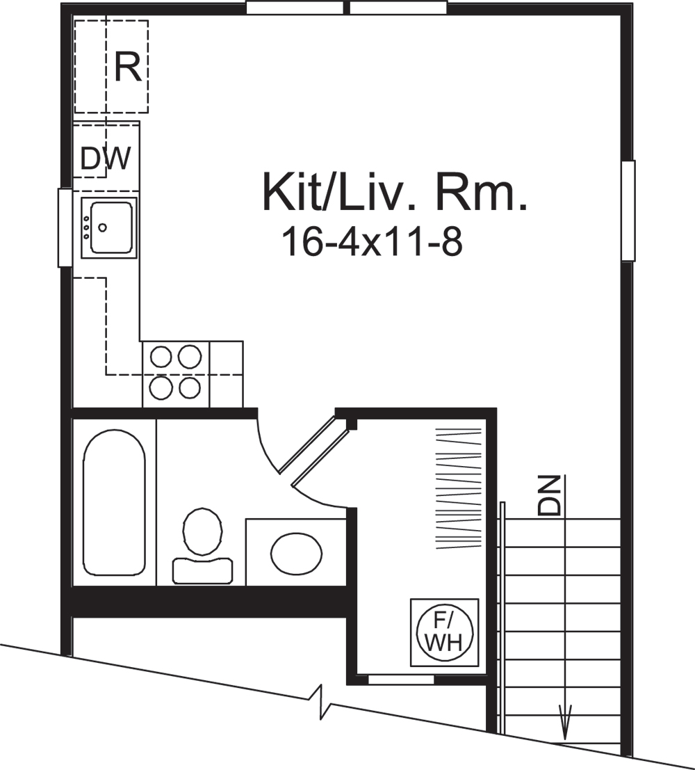 Floor Plan Second Story of Garage w/Apartments Plan #138-1231