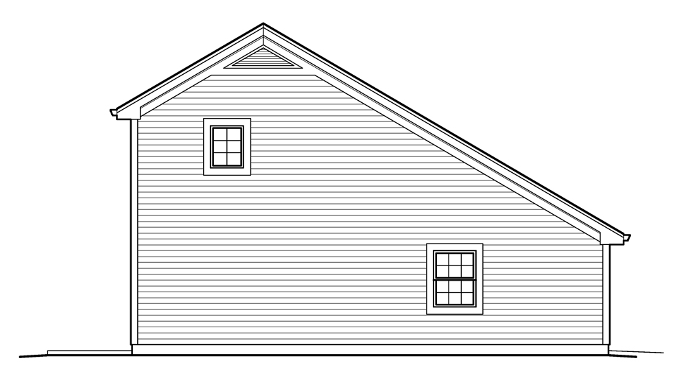 Home Plan Left Elevation of this 1-Bedroom,656 Sq Ft Plan -138-1231