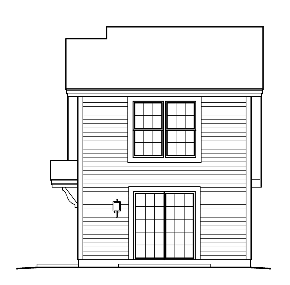 Home Plan Rear Elevation of this 1-Bedroom,656 Sq Ft Plan -138-1231