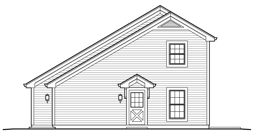 Home Plan Right Elevation of this 1-Bedroom,656 Sq Ft Plan -138-1231