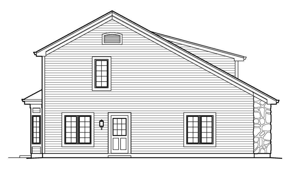 Home Plan Left Elevation of this 1-Bedroom,713 Sq Ft Plan -138-1232