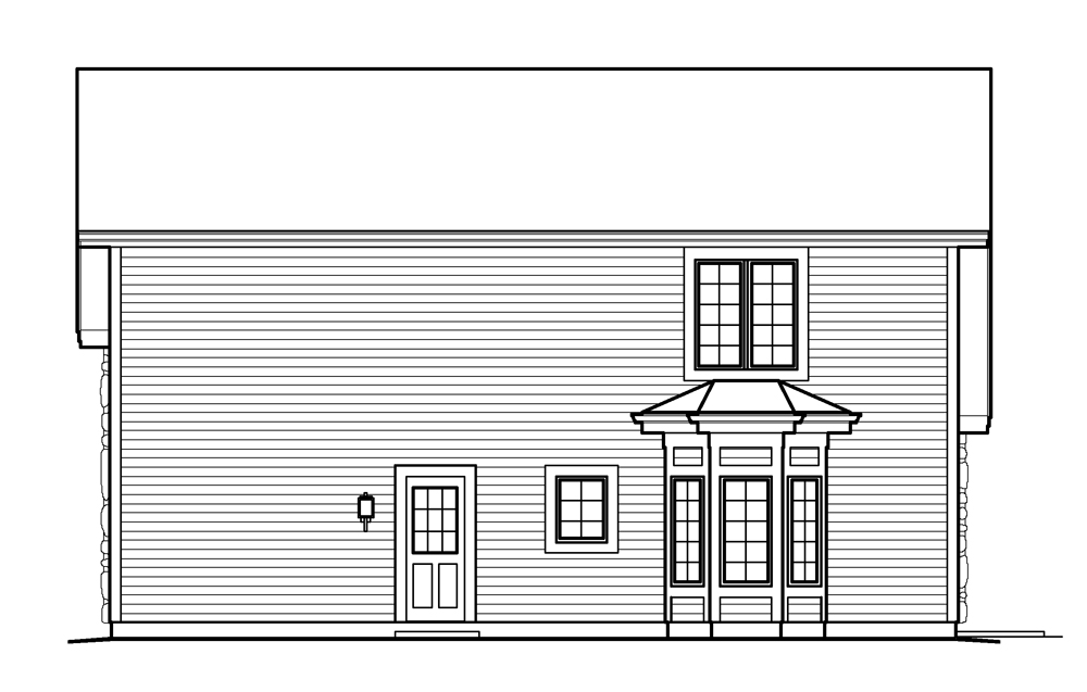 Home Plan Rear Elevation of this 1-Bedroom,713 Sq Ft Plan -138-1232