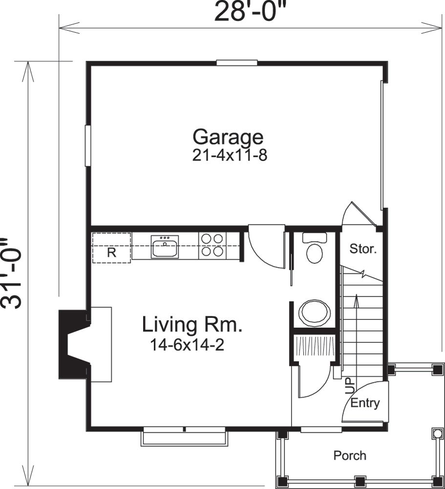 Floor Plan First Story of Garage w/Apartments Plan #138-1233