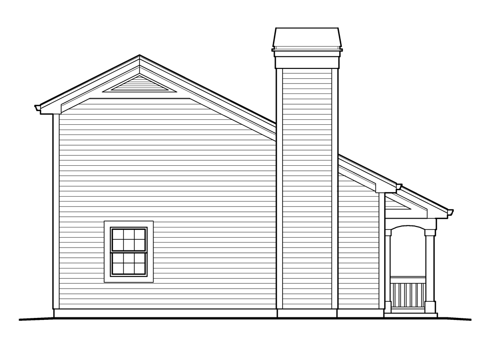 Home Plan Left Elevation of this 1-Bedroom,641 Sq Ft Plan -138-1233