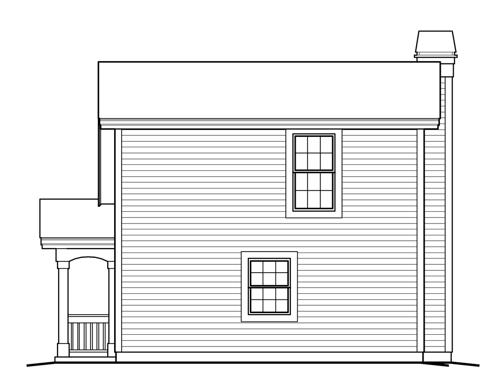 Home Plan Rear Elevation of this 1-Bedroom,641 Sq Ft Plan -138-1233
