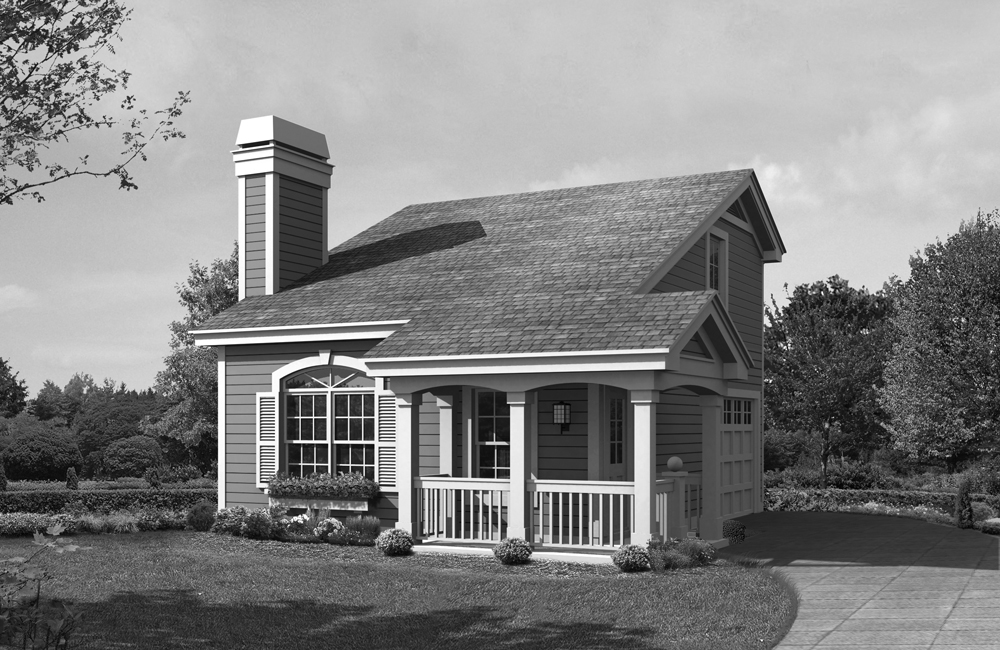 Front View of this 1-Bedroom, 641 Sq Ft Plan - 138-1233