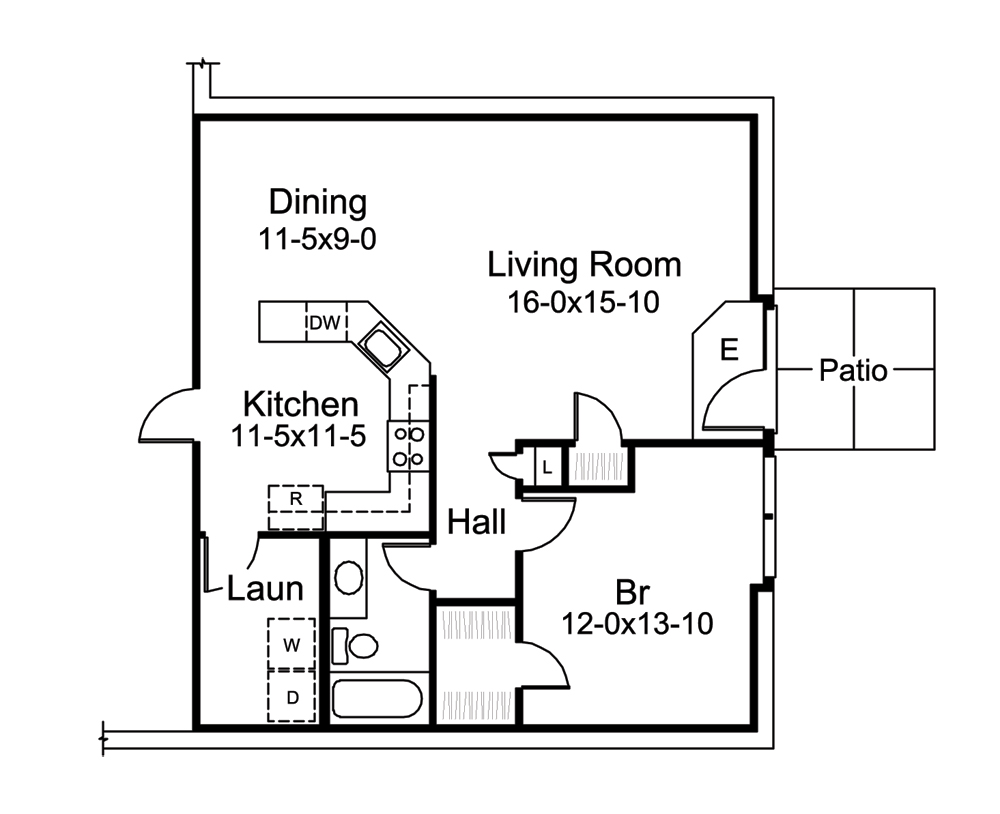 Floor Plan Basement of Country Plan #138-1236