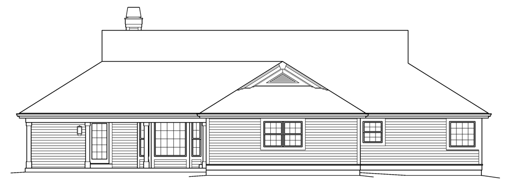 Home Plan Rear Elevation of this 3-Bedroom,2800 Sq Ft Plan -138-1236
