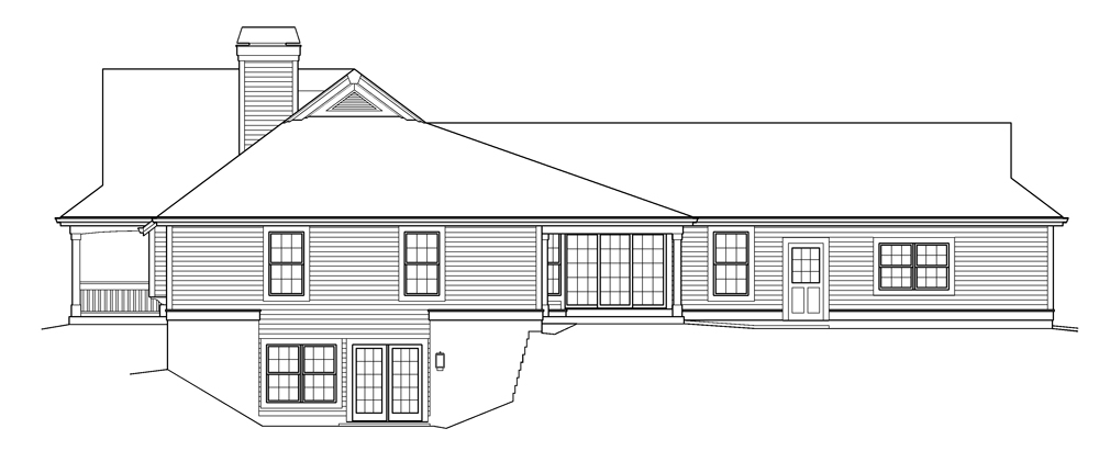 Home Plan Right Elevation of this 3-Bedroom,2800 Sq Ft Plan -138-1236