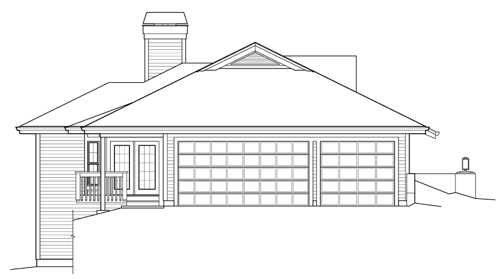 Home Plan Left Elevation of this 3-Bedroom,2163 Sq Ft Plan -138-1238