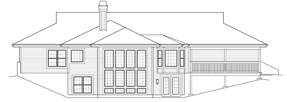 Home Plan Rear Elevation of this 3-Bedroom,2163 Sq Ft Plan -138-1238