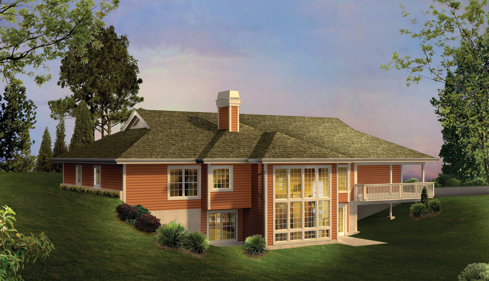 Rear View of this 3-Bedroom, 2163 Sq Ft Plan - 138-1238
