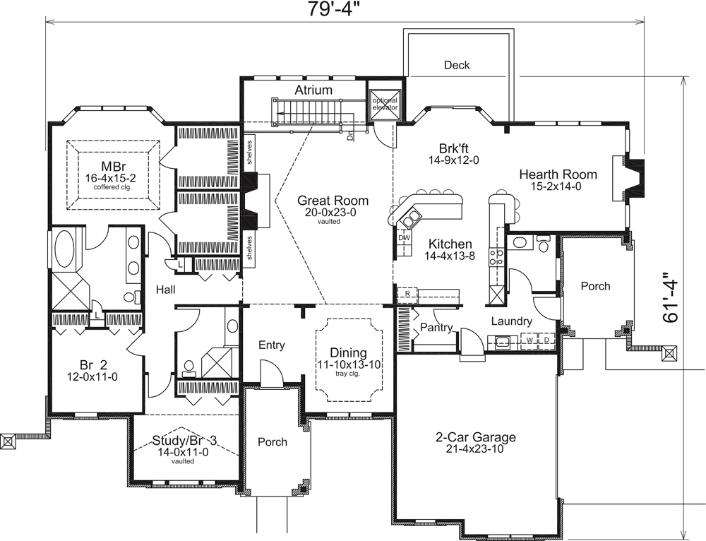 Floor Plan First Story of European Plan #138-1239