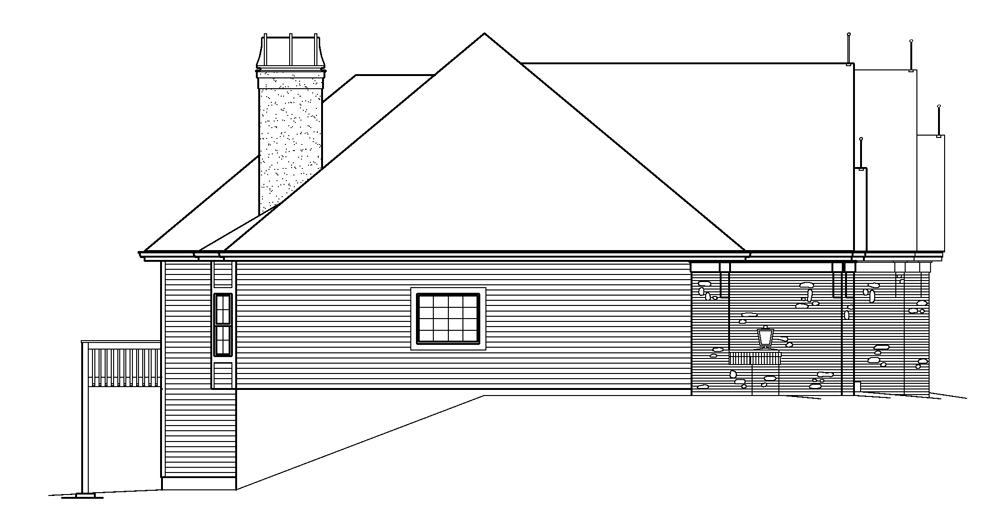 Home Plan Left Elevation of this 3-Bedroom,2884 Sq Ft Plan -138-1239