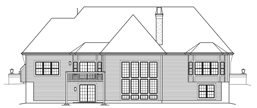 Home Plan Rear Elevation of this 3-Bedroom,2884 Sq Ft Plan -138-1239