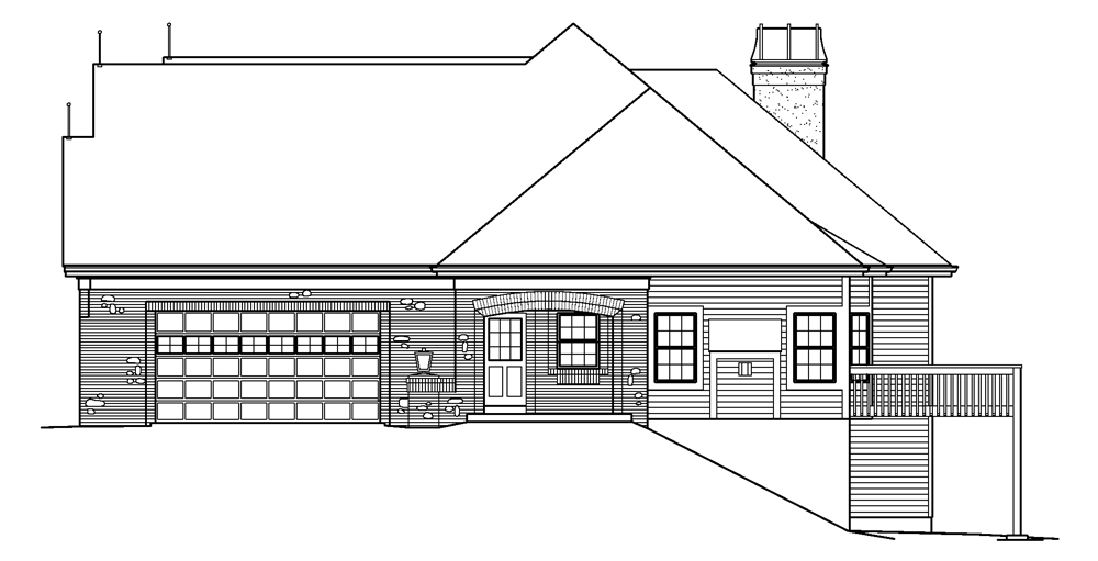 Home Plan Right Elevation of this 3-Bedroom,2884 Sq Ft Plan -138-1239