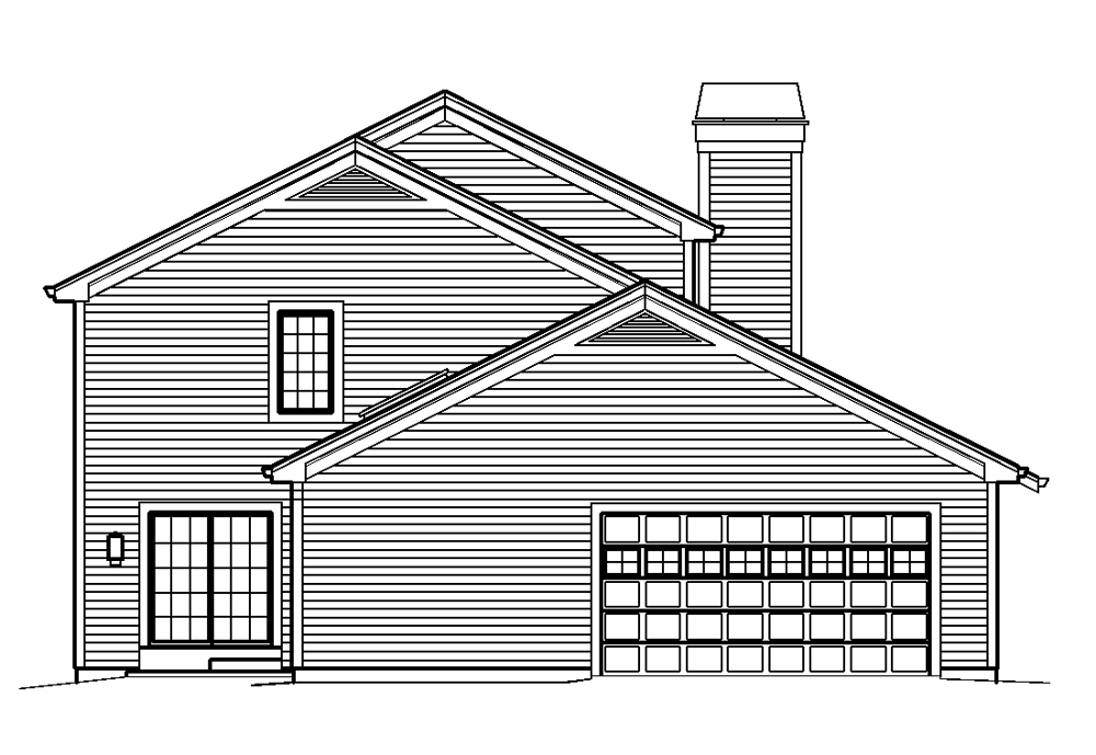 Home Plan Left Elevation of this 4-Bedroom,2873 Sq Ft Plan -138-1240