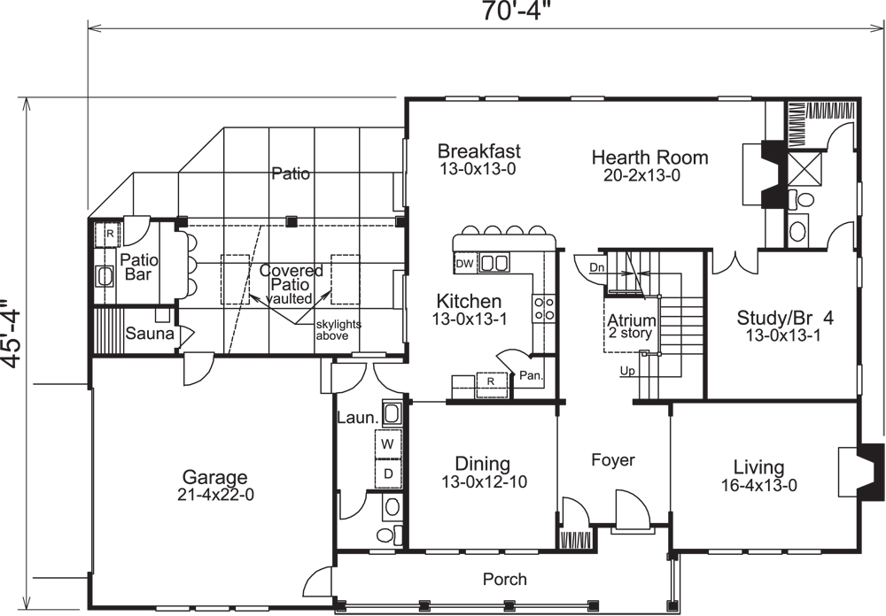 Floor Plan First Story of Country Plan #138-1240