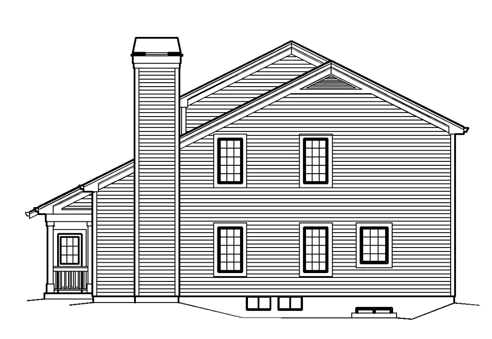 Home Plan Right Elevation of this 4-Bedroom,2873 Sq Ft Plan -138-1240