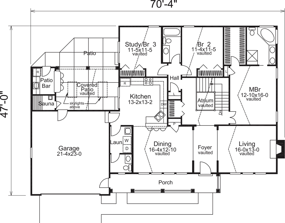 Floor Plan First Story of Traditional Plan #138-1242