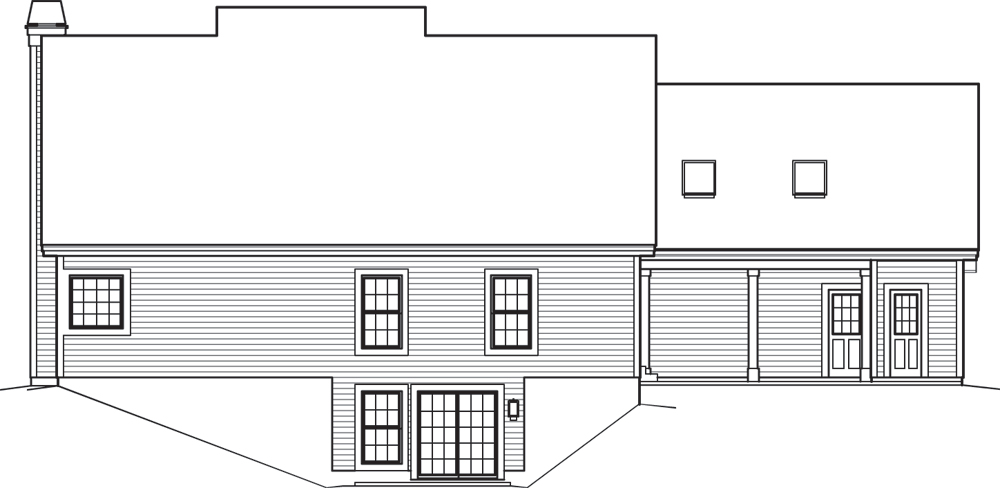 Home Plan Rear Elevation of this 3-Bedroom,1942 Sq Ft Plan -138-1242