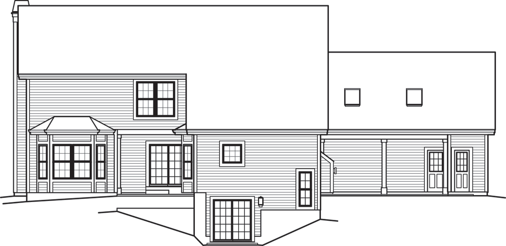 Home Plan Rear Elevation of this 5-Bedroom,3346 Sq Ft Plan -138-1243
