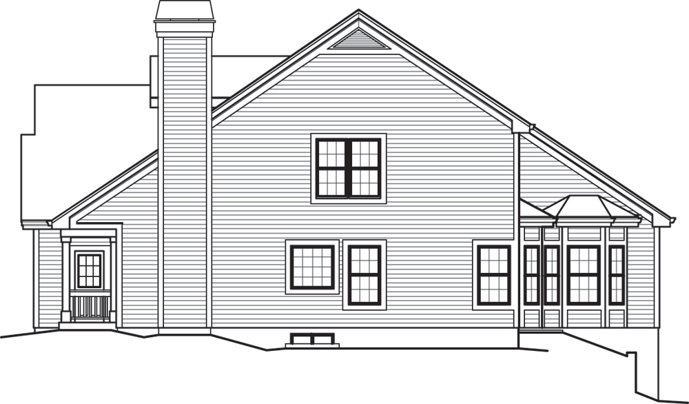 Home Plan Right Elevation of this 5-Bedroom,3346 Sq Ft Plan -138-1243