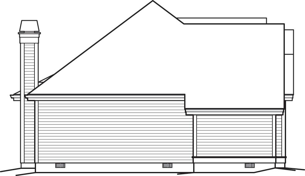 Home Plan Left Elevation of this 3-Bedroom,1568 Sq Ft Plan -138-1244