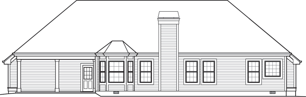 Home Plan Rear Elevation of this 3-Bedroom,1568 Sq Ft Plan -138-1244