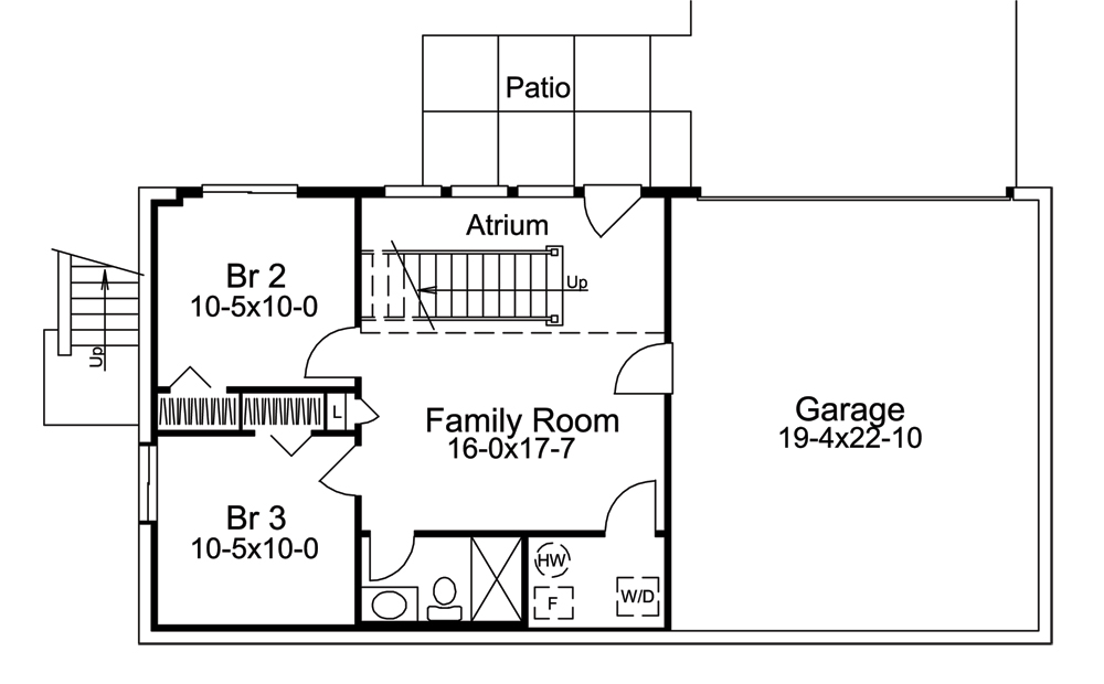 Floor Plan Basement of Country Plan #138-1246