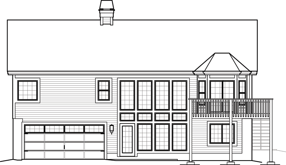 Home Plan Rear Elevation of this 3-Bedroom,1680 Sq Ft Plan -138-1246